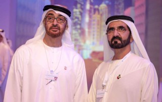 His Highness Sheikh Mohammed bin Rashid Al Maktoum with His Highness Sheikh Mohammed bin Zayed Al Nahyan